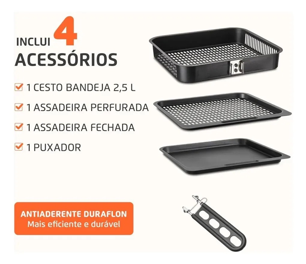 Fritadeira Elétrica AFON-12L-BG Forno Oven 12 Litros Preto Mondial